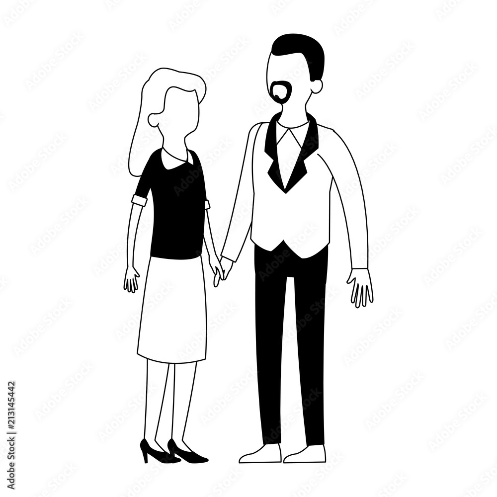 Cute and elegant couple vector illustration graphic design Cute and elegant couple vector illustration graphic design