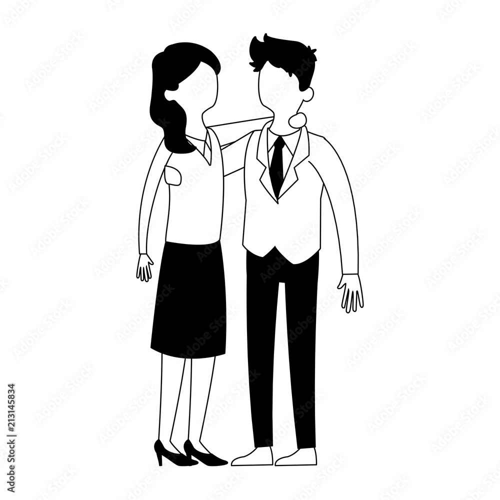 Cute and elegant couple vector illustration graphic design Cute and elegant couple vector illustration graphic design