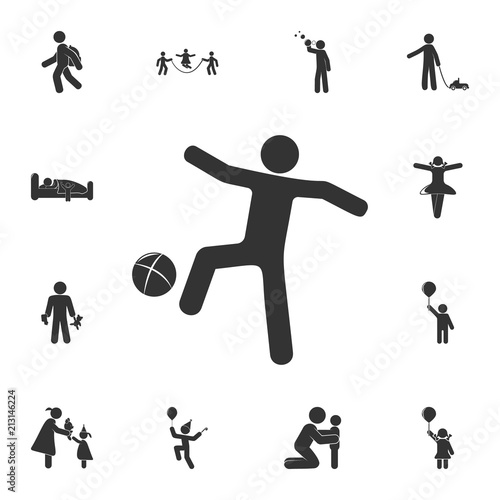 child playing ball icon. Detailed set of children life. Premium graphic design. One of the collection icons for websites, web design, mobile app