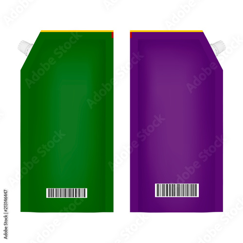 Packaging for ketchup or mayonnaise in vector isolated on white background.