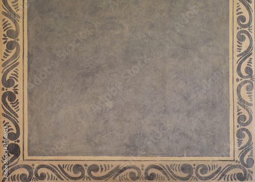 Ornately Framed Painted Gray Textured Wall