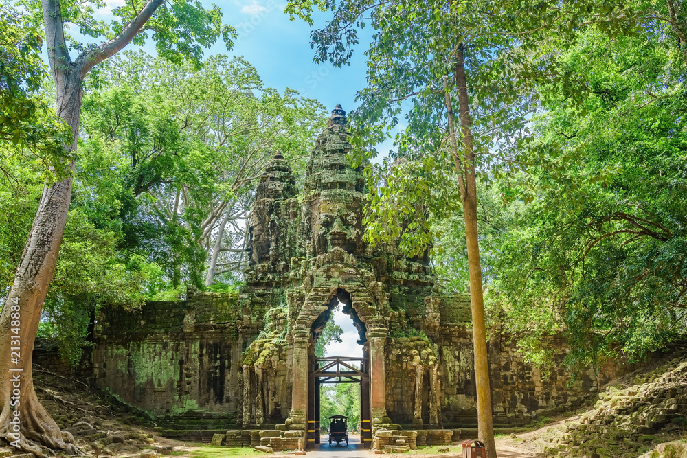 North gate of Angkor Thom complex near Siem Reap Cambodia South East Asia North gate of Angkor Thom complex near Siem Reap Cambodia South East Asia