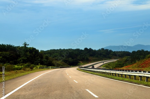 Open road at East Coast Expressway or Lebuhraya Pantai Timur (LPT)