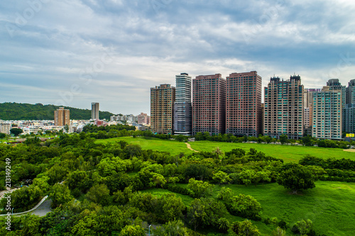 Park in the modern city