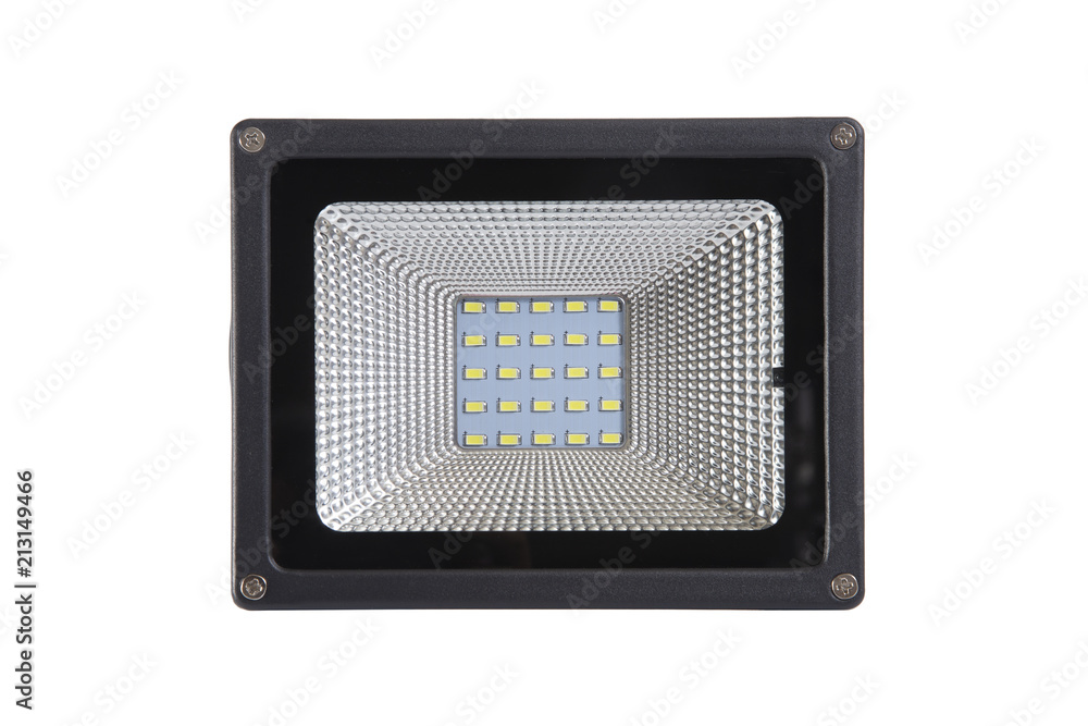 Front view of LED sport light on white background. Front view of LED sport light on white background.