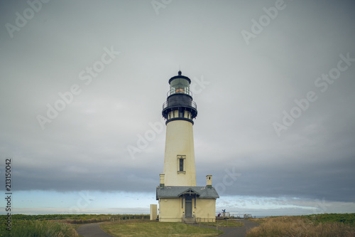 Light house in Oregon coast. Central positioning.