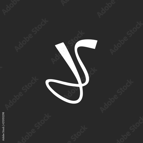 JS letter monogram logo design vector