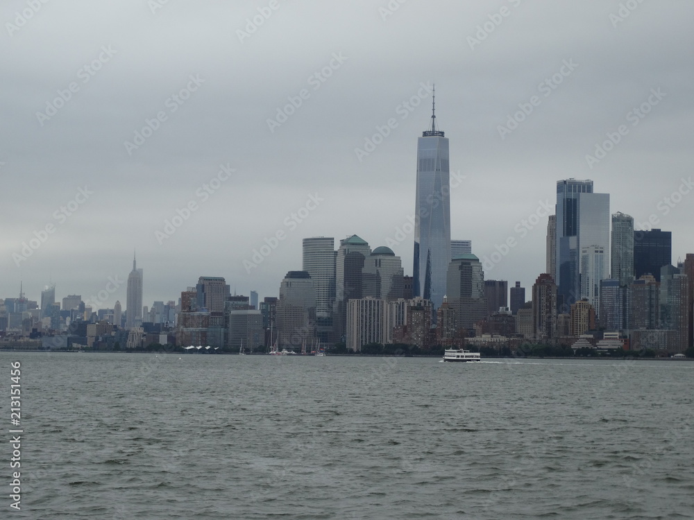 New York Manhattan Landscape City Urban Architecture Building Sea River Rain