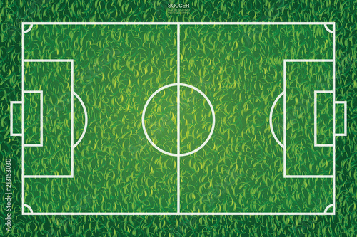 Soccer football field pattern and texture background. Vector illustration.