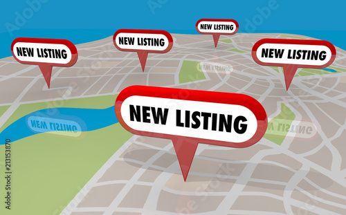 New Listing Homes Houses for Sale Real Estate 3d Illustration