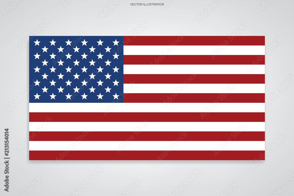 Fototapeta premium American flag on white background. Vector.