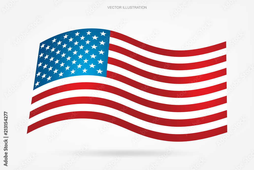 Abstract American flag on white background. Vector. Abstract American flag on white background. Vector.