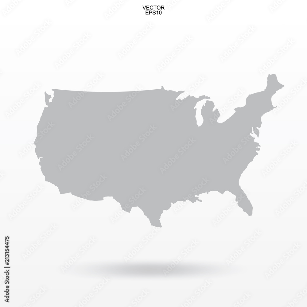 Map of USA. Outline of 