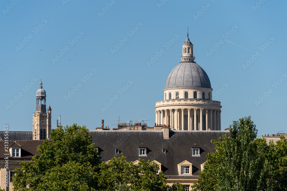 View of the dome of the Pantheon in Paris
