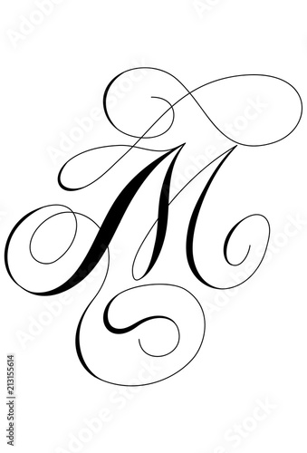 Calligraphy Alphabet Letter M