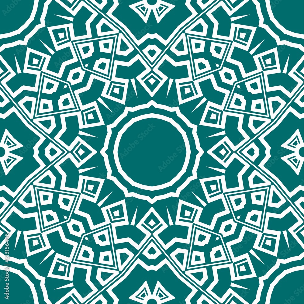 pattern with geometric color elegant ornament, design for print fabric, bandana. vector illustration. blue tone