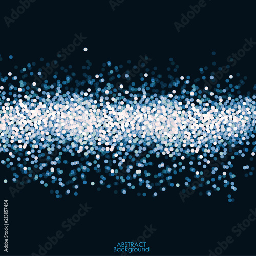 Abstract blue sparkle glittering background.