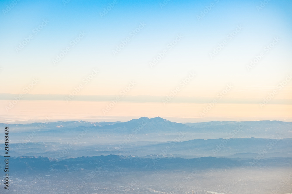 Lone Mountain - layered photo with fog - next steps - horizonCalifornia USA