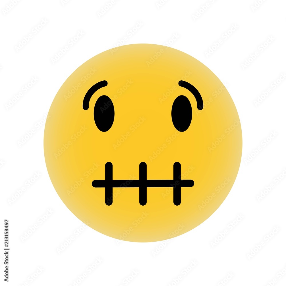 Mute emoji vector icon. Simple element illustration. Mute emoji symbol