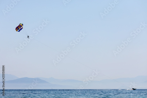 Parasailing, Corfu island, Greece