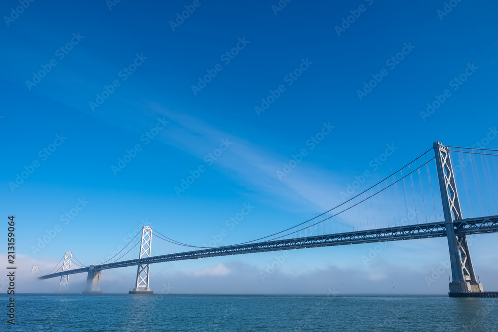 Bay Bridge in dense fog