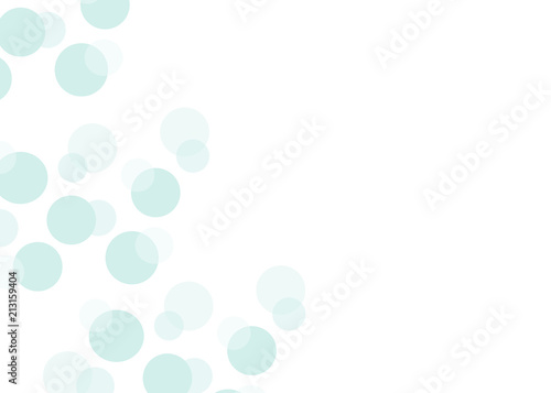 Simple greeting card with floating bubbles and space for text. Pastel blue polka dots for baby shower, cards, invitations, announcements, notes and more. Abstract slide background.
