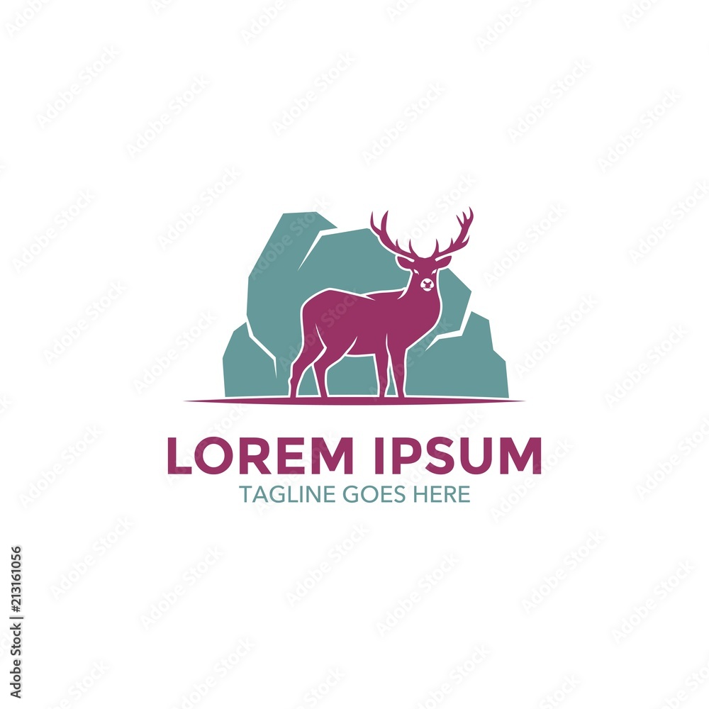 Unique deer logo template. vector. editable. simple shape. minimalist color. memorable Unique deer logo template. vector. editable. simple shape. minimalist color. memorable