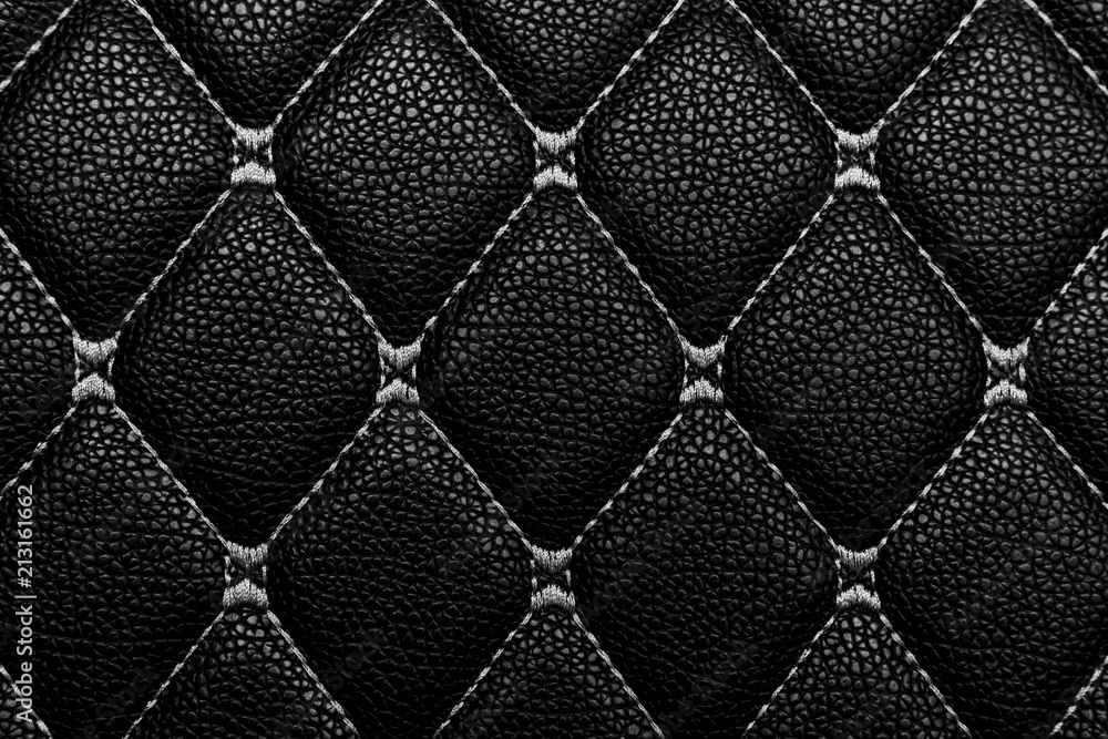 Black leather with white stich, black and white leather texture ...
