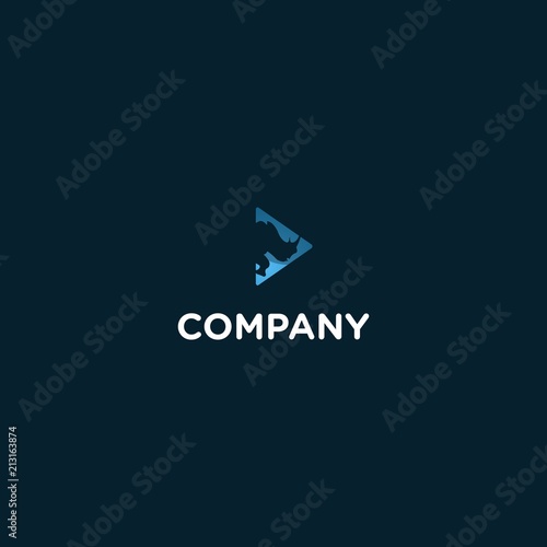 Awesome Media Play Rhino Premium Logo Vector