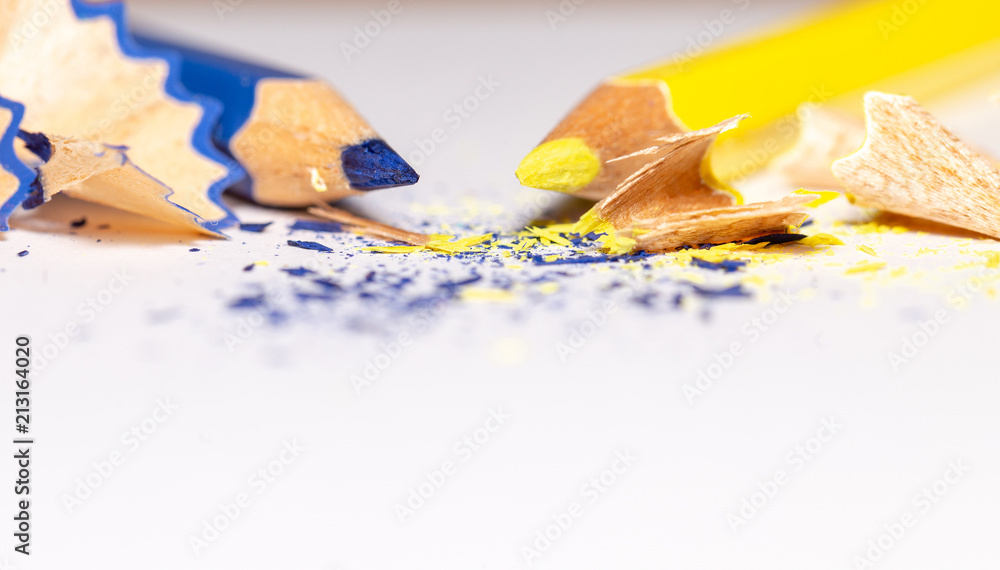 Yellow And Blue Pencil On The White Background 2 Yellow And Blue Pencil On The White Background 2