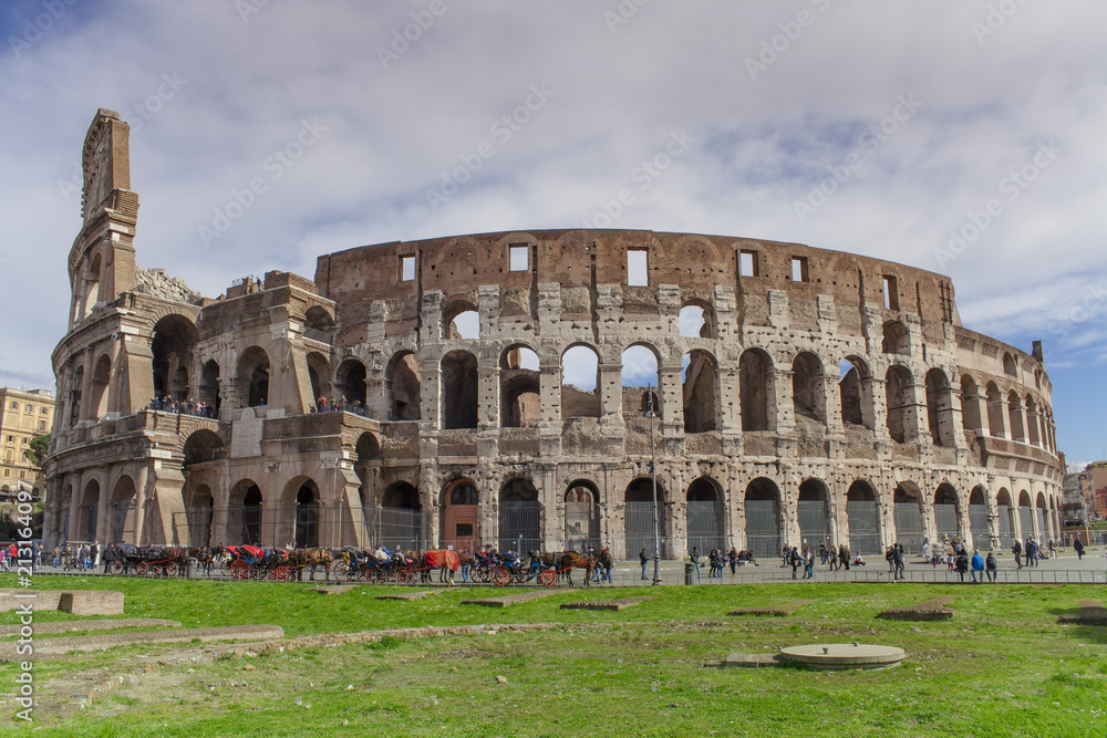 Colisseum old building in Rome city, Italy