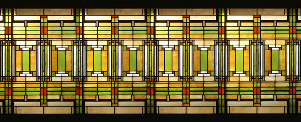 Leinwandbilder Buntglas Prairie Style Bleiglasfenster mit Geometrie  © Brad Pict