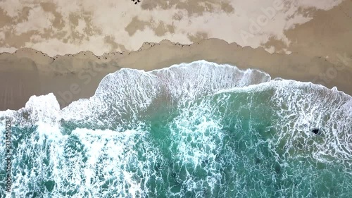 beach view from top with big waves in san juan del sur