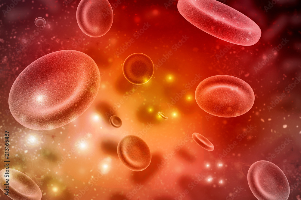3d rendering red streaming blood cells background 3d rendering red streaming blood cells background
