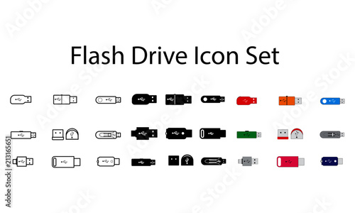 Flash Drive Icon Set