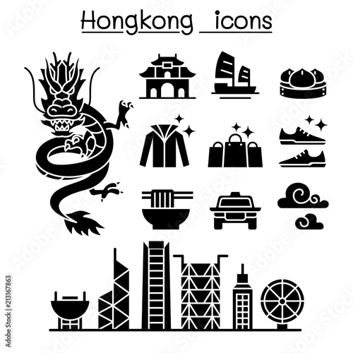 Hong kong icon set