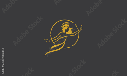 athena health woman logo icon vector photo