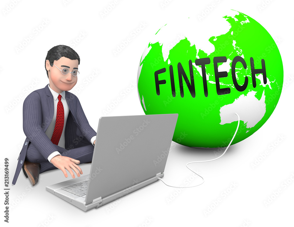 Fin Tech Financial Technology Business 3d Rendering Fin Tech Financial Technology Business 3d Rendering