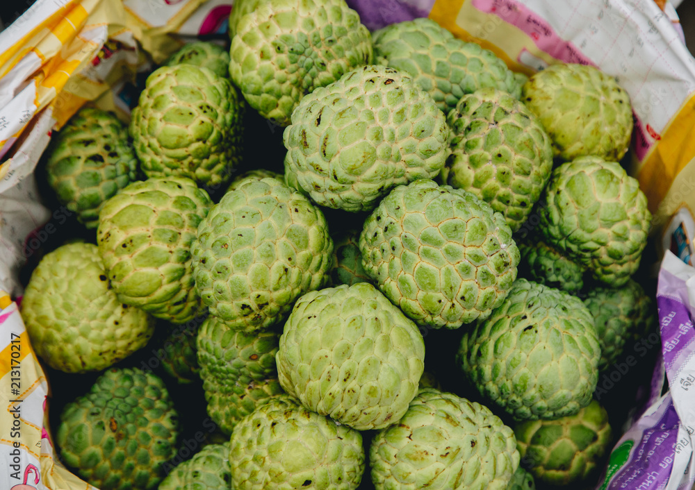 Fototapeta premium Custard Apple on market thailand 