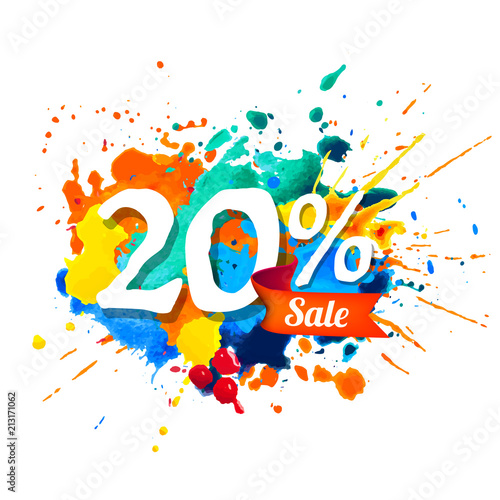 20 percents sale. Splash paint