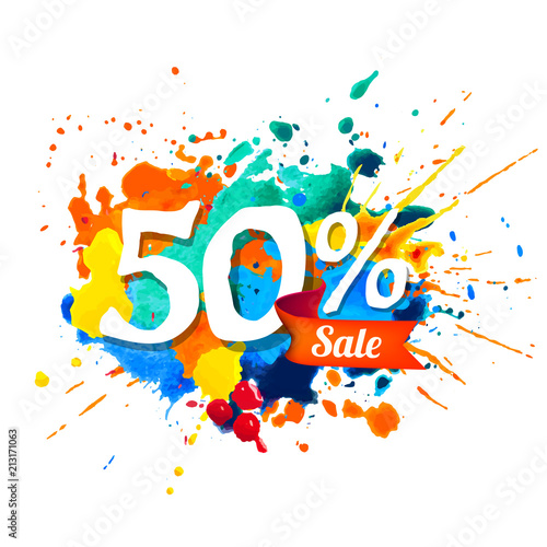 50 percents sale. Splash paint