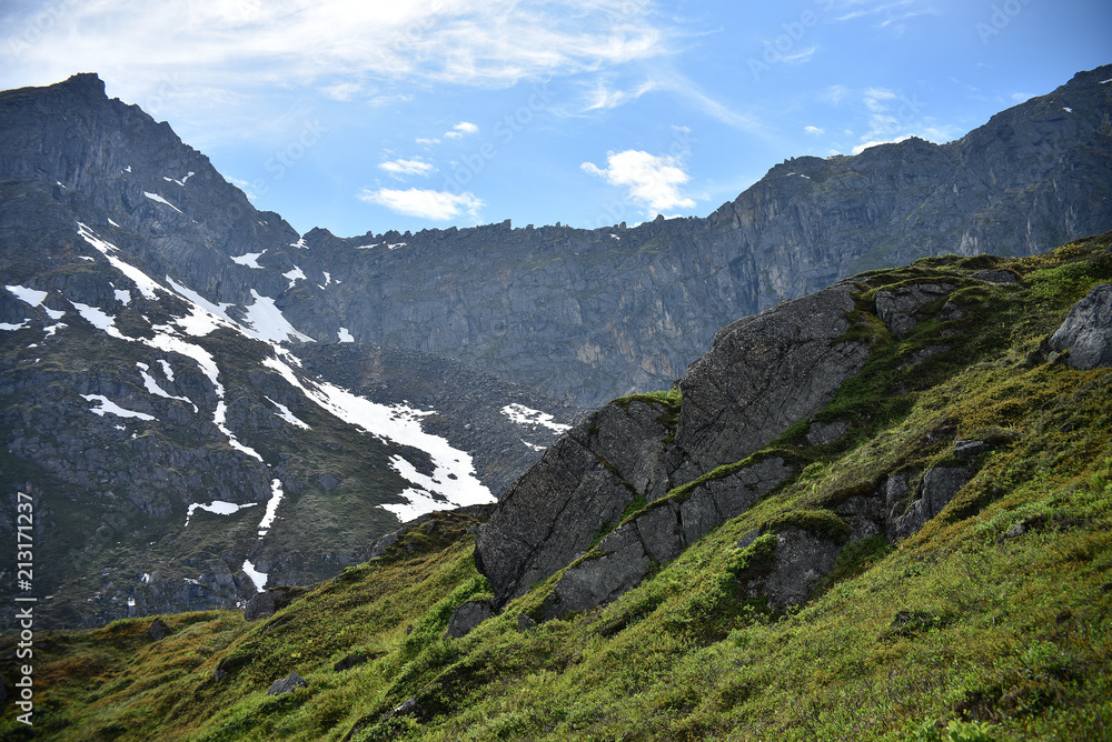 Alaska's 300,000-acre Hatcher Pass Management Area mainly consists of mountainous terrain in the Talkeetna Mountain Range from the 1,000-foot valley floor to summits higher than 6,000 feet.