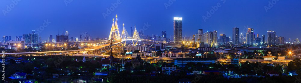 bangkok city at twilight.