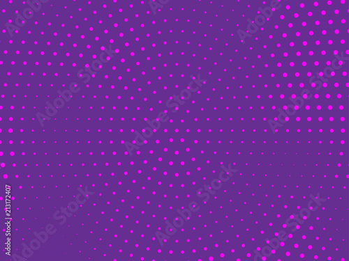 Pink-violet, purple halftone background. Digital gradient. Abstract backdrop with circles, point, dots