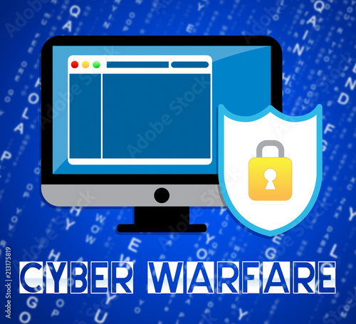 Cyber Warfare Hacking Attack Threat 2d Illustration