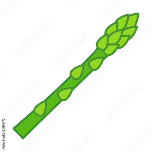 Garden asparagus or sparrow grass flat green vector icon for vegetable apps and websites