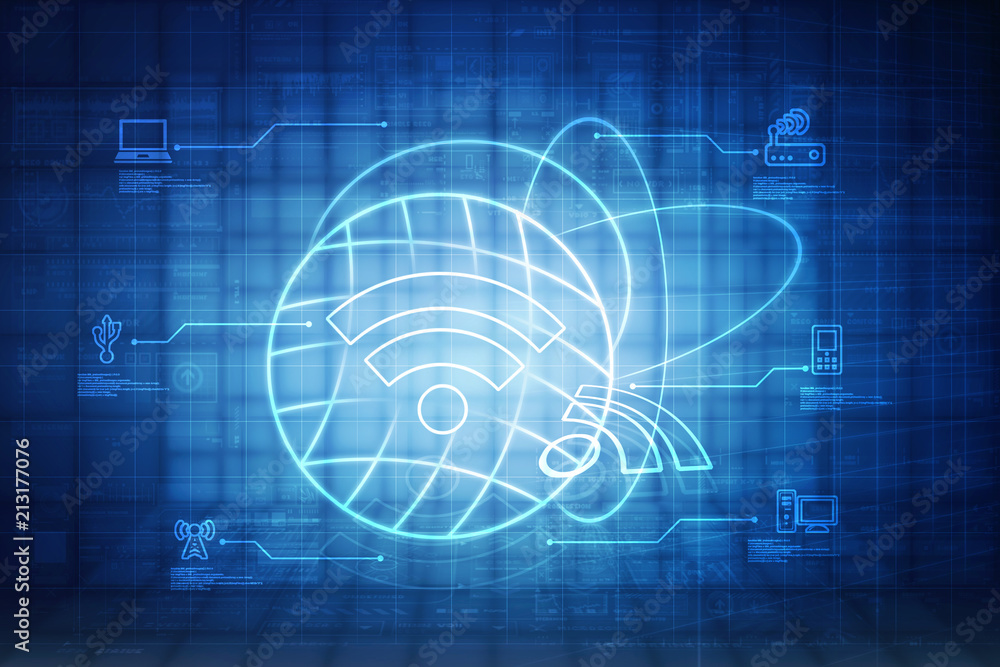 2d illustration WiFi symbol 2d illustration WiFi symbol