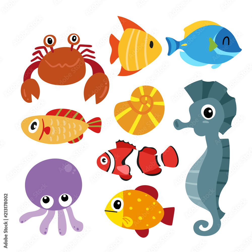 Naklejka premium marine life vector collection design