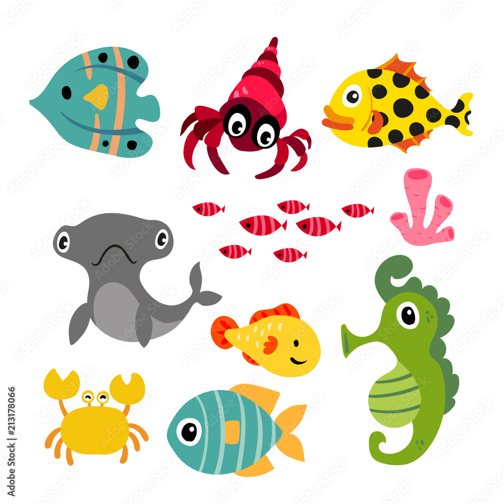 marine life vector collection design marine life vector collection design