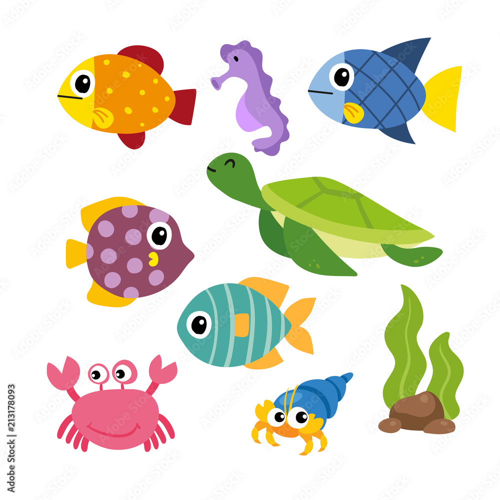 marine life vector collection design marine life vector collection design